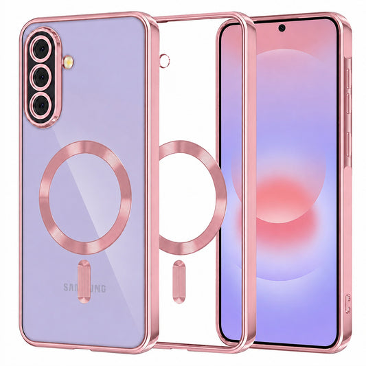 MagSafe futrola za Samsung Galaxy A37 5G, Techsuit, Luxury Crystal, Roze