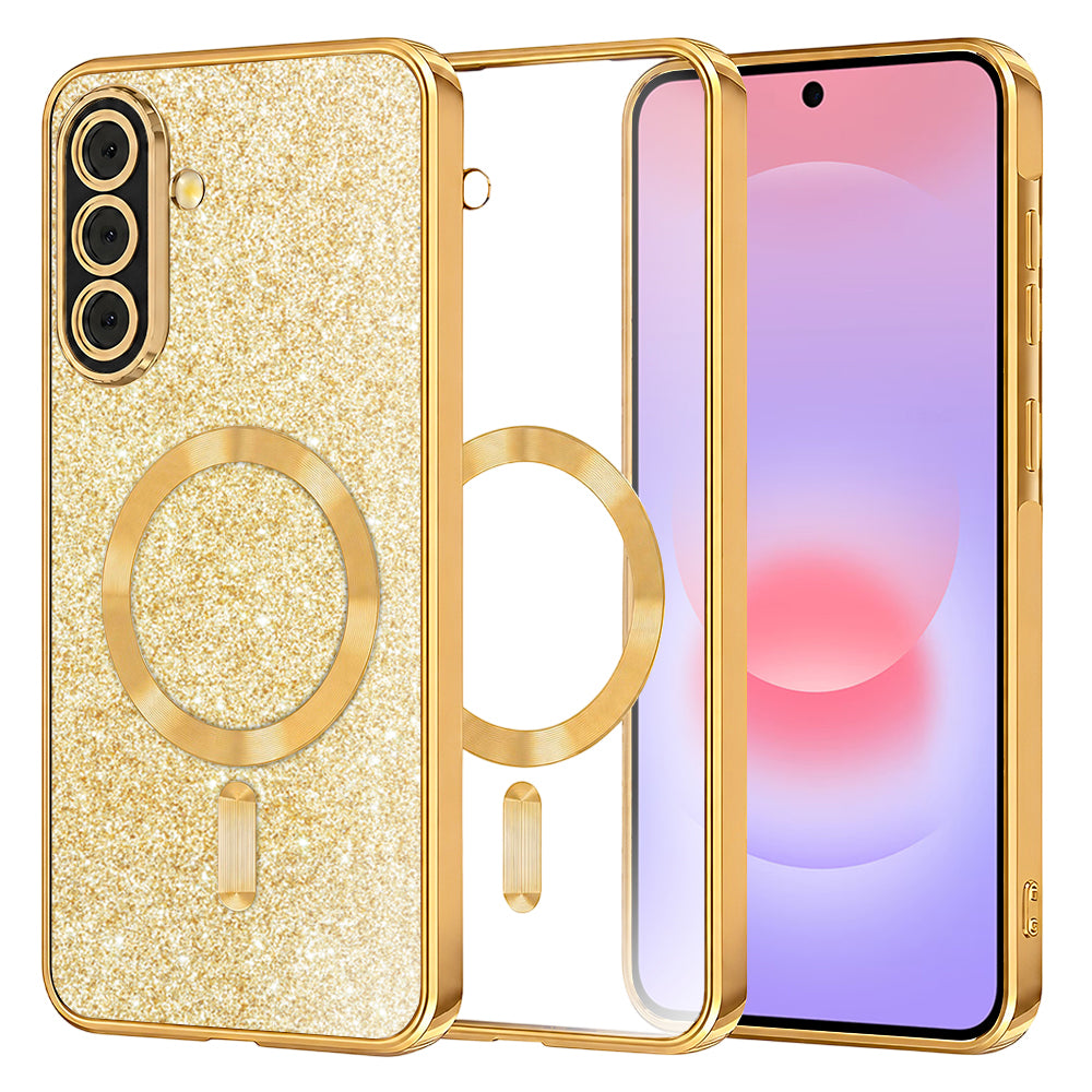 MagSafe futrola za Samsung Galaxy A37 5G, Techsuit, Luxury Glitter, Zlatna
