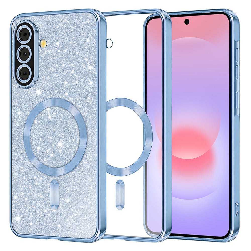 MagSafe futrola za Samsung Galaxy A37 5G, Techsuit, Luxury Glitter, Plava
