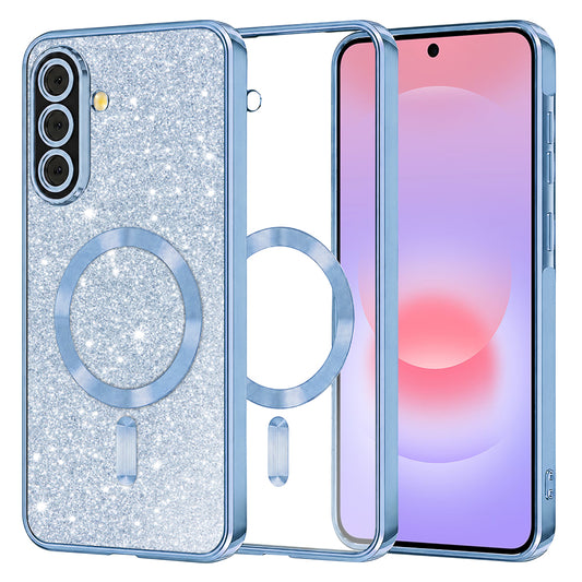 MagSafe futrola za Samsung Galaxy A37 5G, Techsuit, Luxury Glitter, Plava