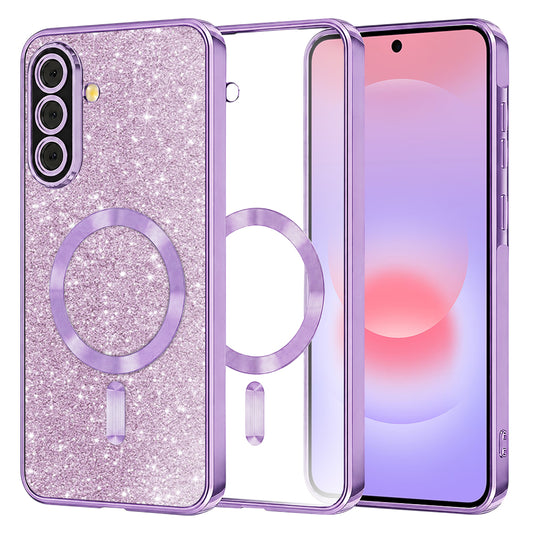 MagSafe futrola za Samsung Galaxy A37 5G, Techsuit, Luxury Glitter, Svetlo Ljubičasta