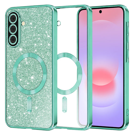 MagSafe futrola za Samsung Galaxy A37 5G, Techsuit, Luxury Glitter, Svetlo Zelena