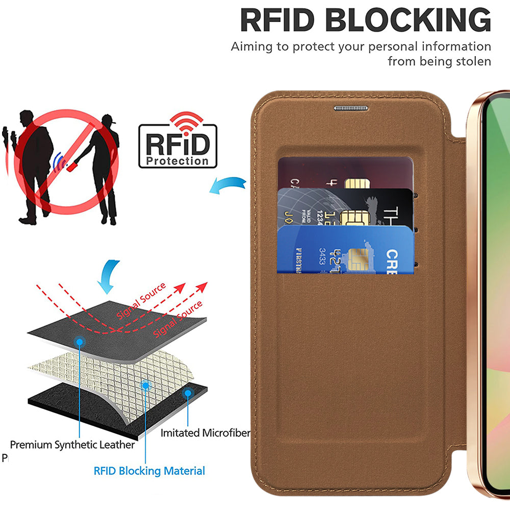 Futrola MagSafe za Samsung Galaxy A37 5G, Techsuit, SmartMag Book, Braon