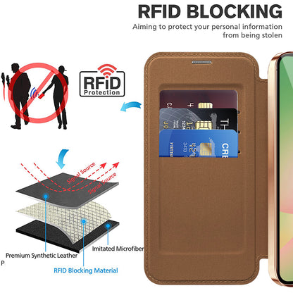 Futrola MagSafe za Samsung Galaxy A37 5G, Techsuit, SmartMag Book, Braon