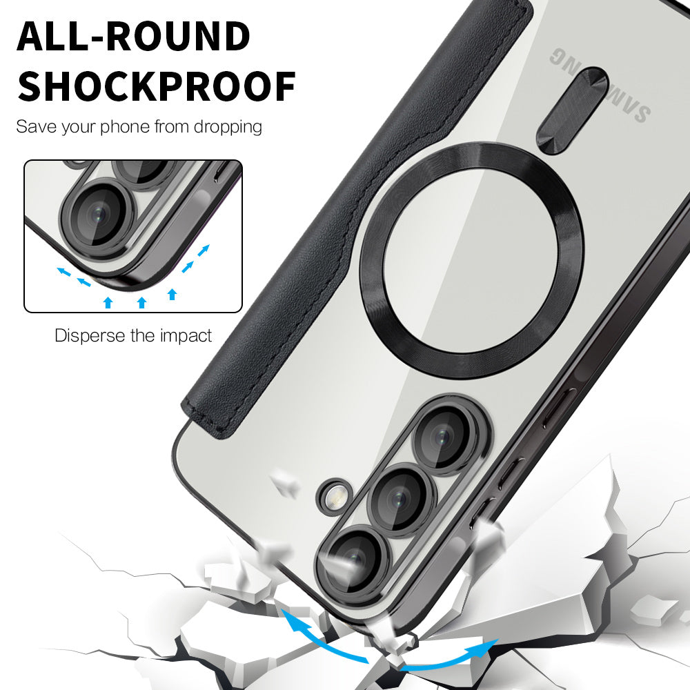 Futrola MagSafe za Samsung Galaxy A37 5G, Techsuit, SmartMag Book, Crna