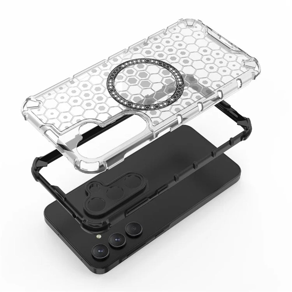 MagSafe futrola za Samsung Galaxy A55 5G A556, Techsuit, HoneyComb Shield, Bela