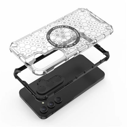 MagSafe futrola za Samsung Galaxy A55 5G A556, Techsuit, HoneyComb Shield, Bela