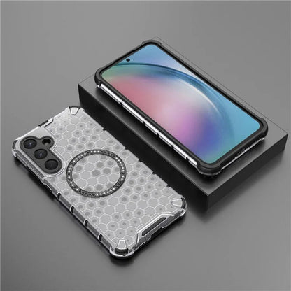 MagSafe futrola za Samsung Galaxy A55 5G A556, Techsuit, HoneyComb Shield, Bela