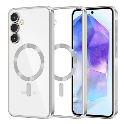 MagSafe futrola za Samsung Galaxy A55 5G A556, Techsuit, Luxury Crystal, Srebrna