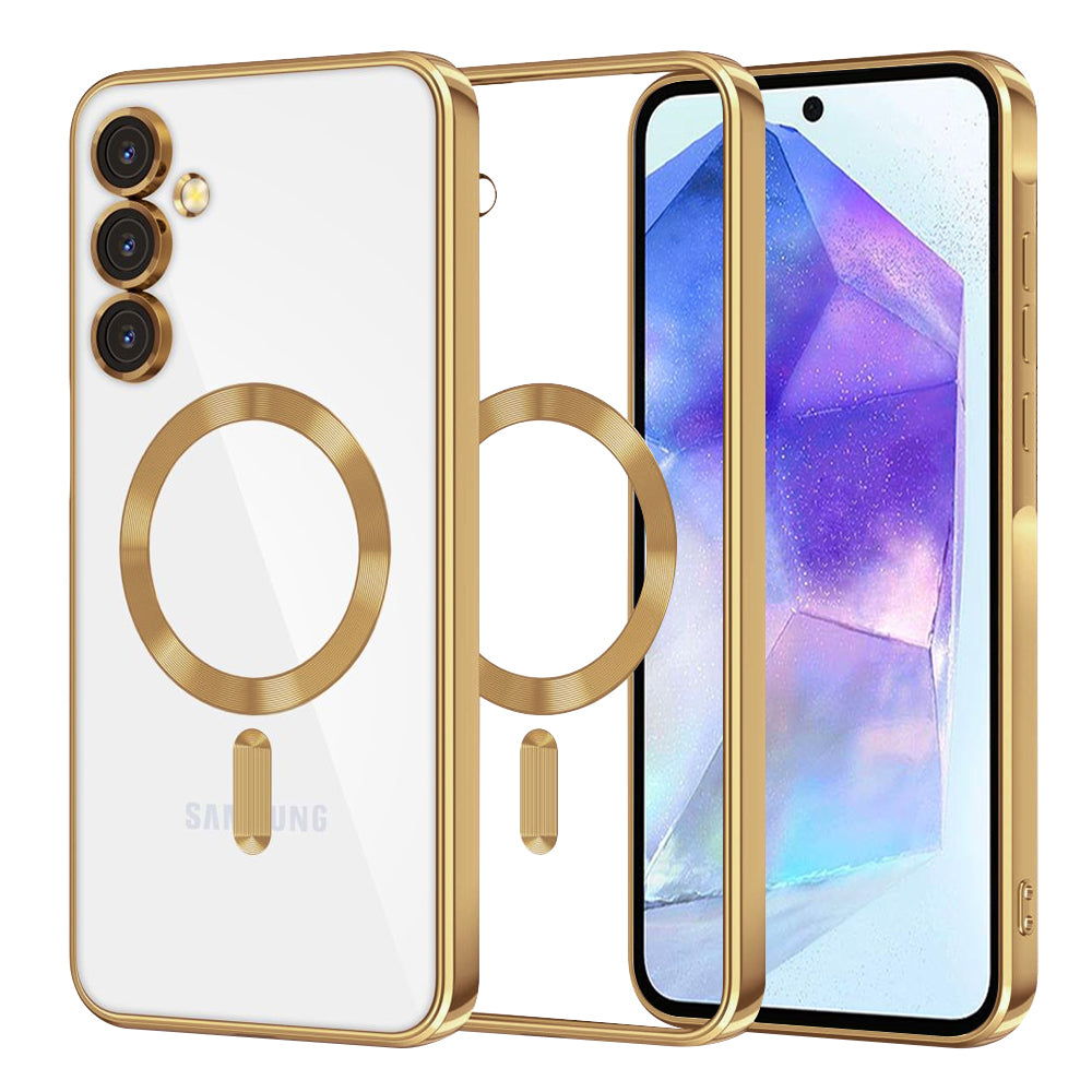 MagSafe futrola za Samsung Galaxy A55 5G A556, Techsuit, Luxury Crystal, Zlatna