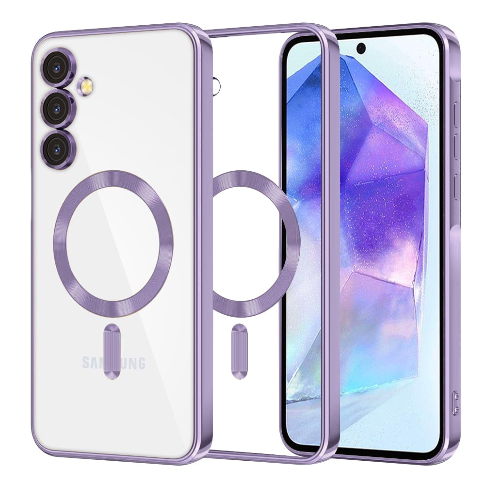 MagSafe futrola za Samsung Galaxy A55 5G A556, Techsuit, Luxury Crystal, Svetlo Ljubičasta