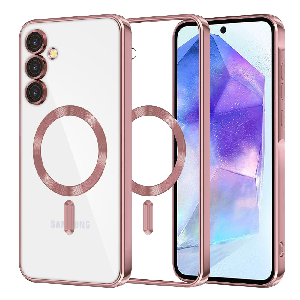 MagSafe futrola za Samsung Galaxy A55 5G A556, Techsuit, Luxury Crystal, Roze