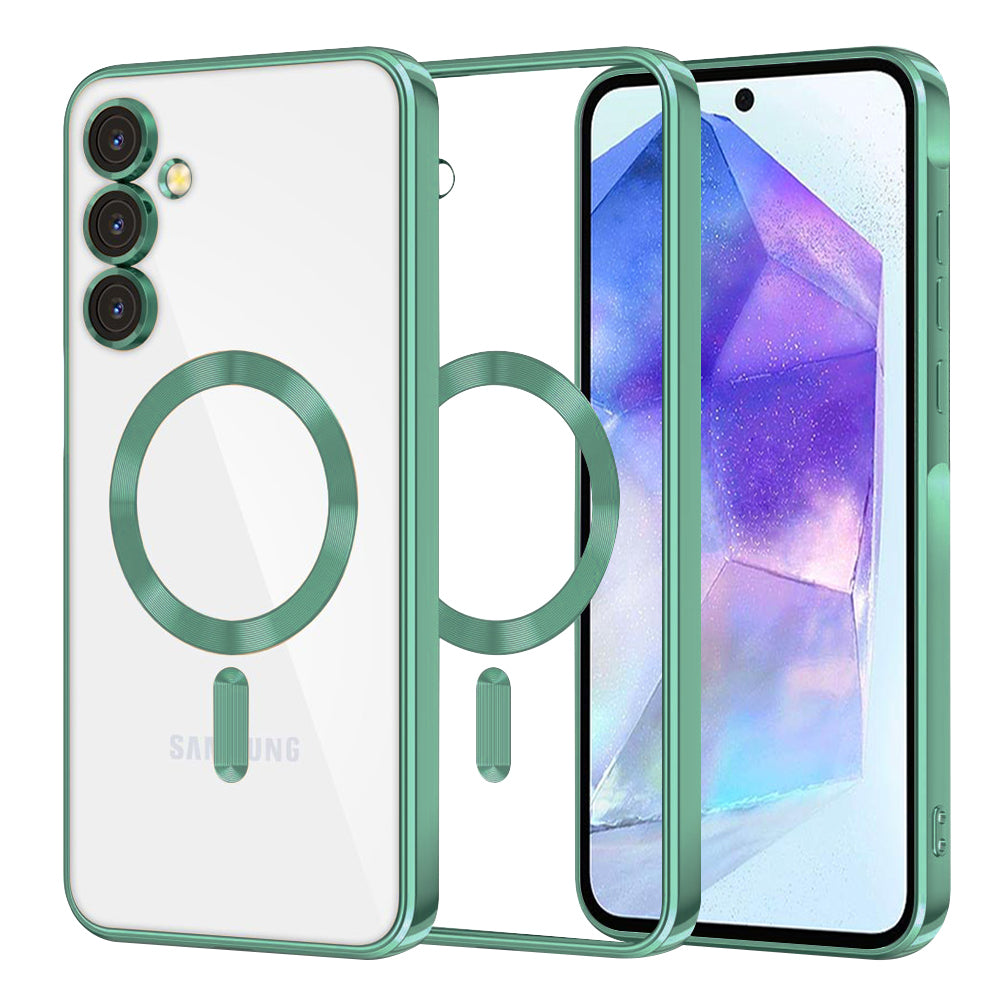 MagSafe futrola za Samsung Galaxy A55 5G A556, Techsuit, Luxury Crystal, Svetlo Zelena
