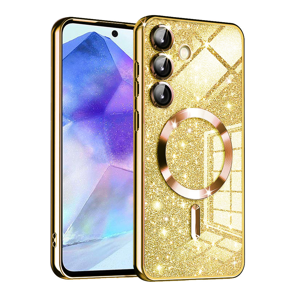 MagSafe futrola za Samsung Galaxy A55 5G A556, Techsuit, Luxury Glitter, Zlatna