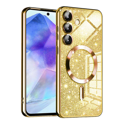 MagSafe futrola za Samsung Galaxy A55 5G A556, Techsuit, Luxury Glitter, Zlatna