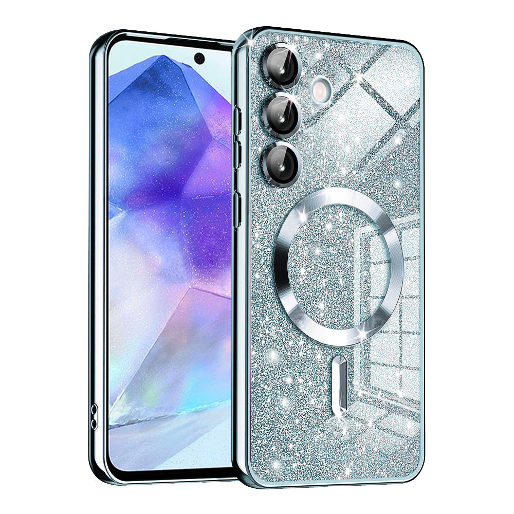 MagSafe futrola za Samsung Galaxy A55 5G A556, Techsuit, Luxury Glitter, Plava