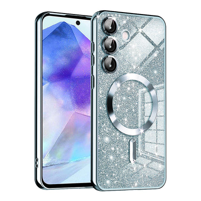 MagSafe futrola za Samsung Galaxy A55 5G A556, Techsuit, Luxury Glitter, Plava