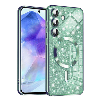 MagSafe futrola za Samsung Galaxy A55 5G A556, Techsuit, Luxury Glitter, Svetlo Zelena