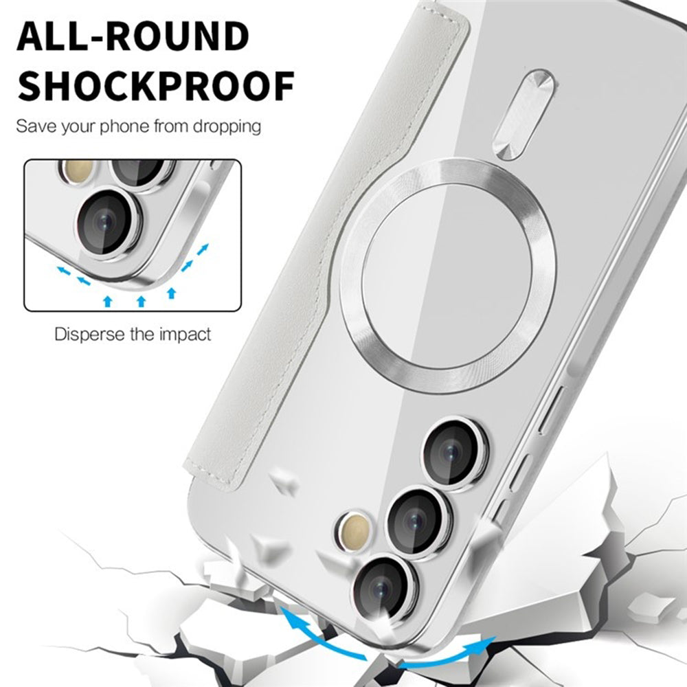MagSafe futrola za Samsung Galaxy A55 5G A556, Techsuit, SmartMag Book, Siva