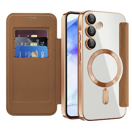 MagSafe futrola za Samsung Galaxy A55 5G A556, Techsuit, SmartMag Book, Braon