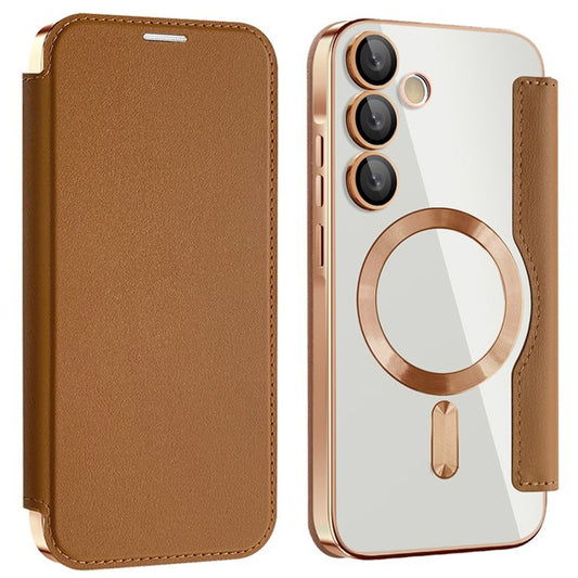 MagSafe futrola za Samsung Galaxy A55 5G A556, Techsuit, SmartMag Book, Braon