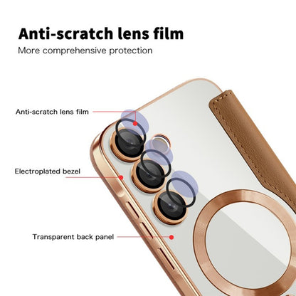 MagSafe futrola za Samsung Galaxy A55 5G A556, Techsuit, SmartMag Book, Braon