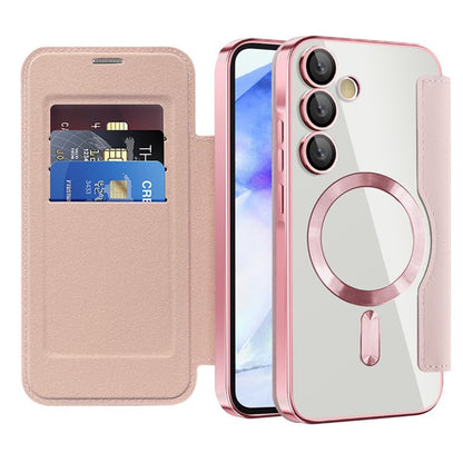 MagSafe futrola za Samsung Galaxy A55 5G A556, Techsuit, SmartMag Book, Roze