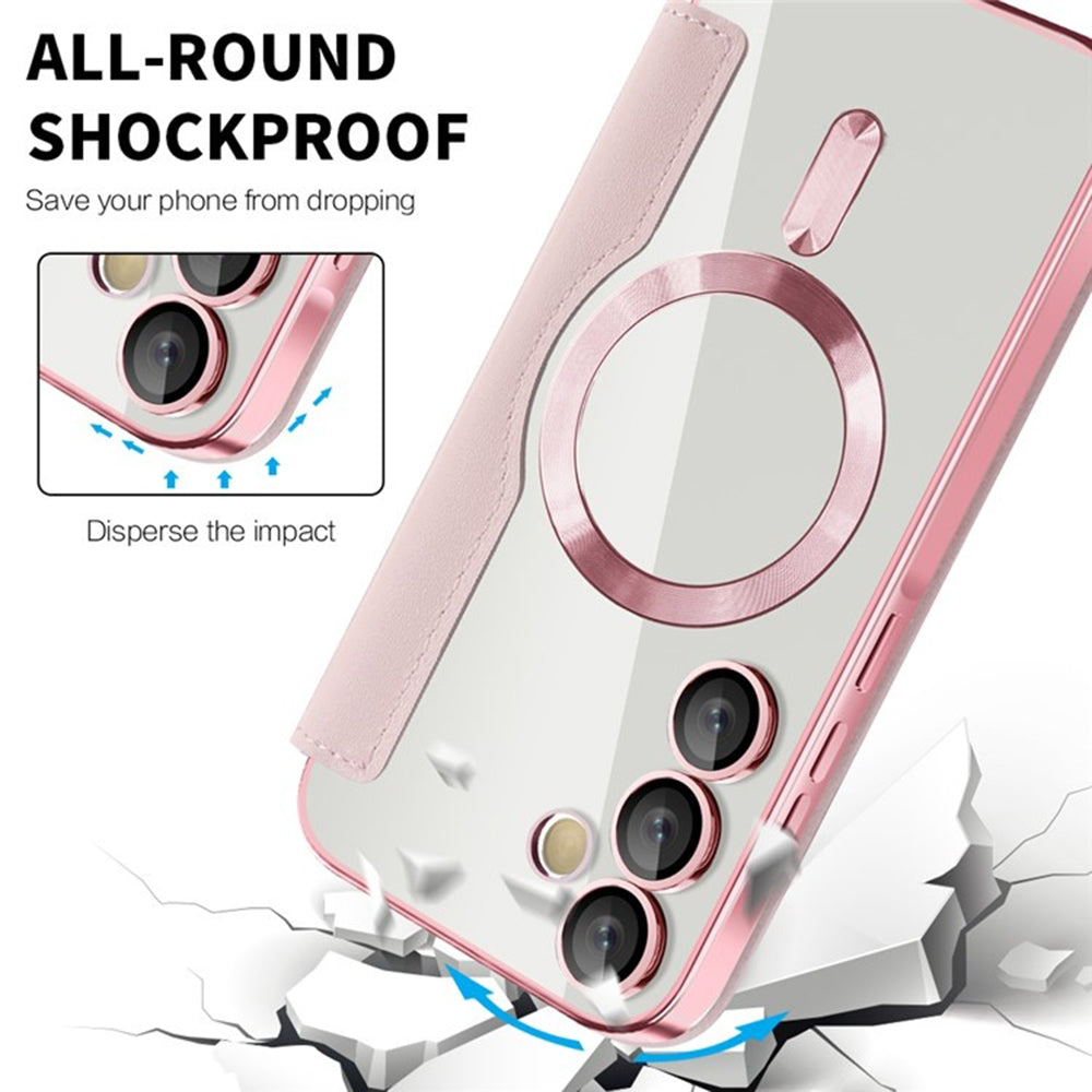 MagSafe futrola za Samsung Galaxy A55 5G A556, Techsuit, SmartMag Book, Roze