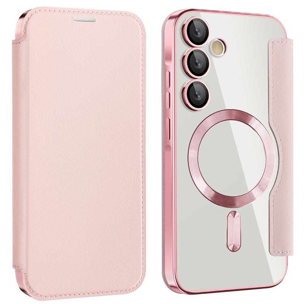 MagSafe futrola za Samsung Galaxy A55 5G A556, Techsuit, SmartMag Book, Roze