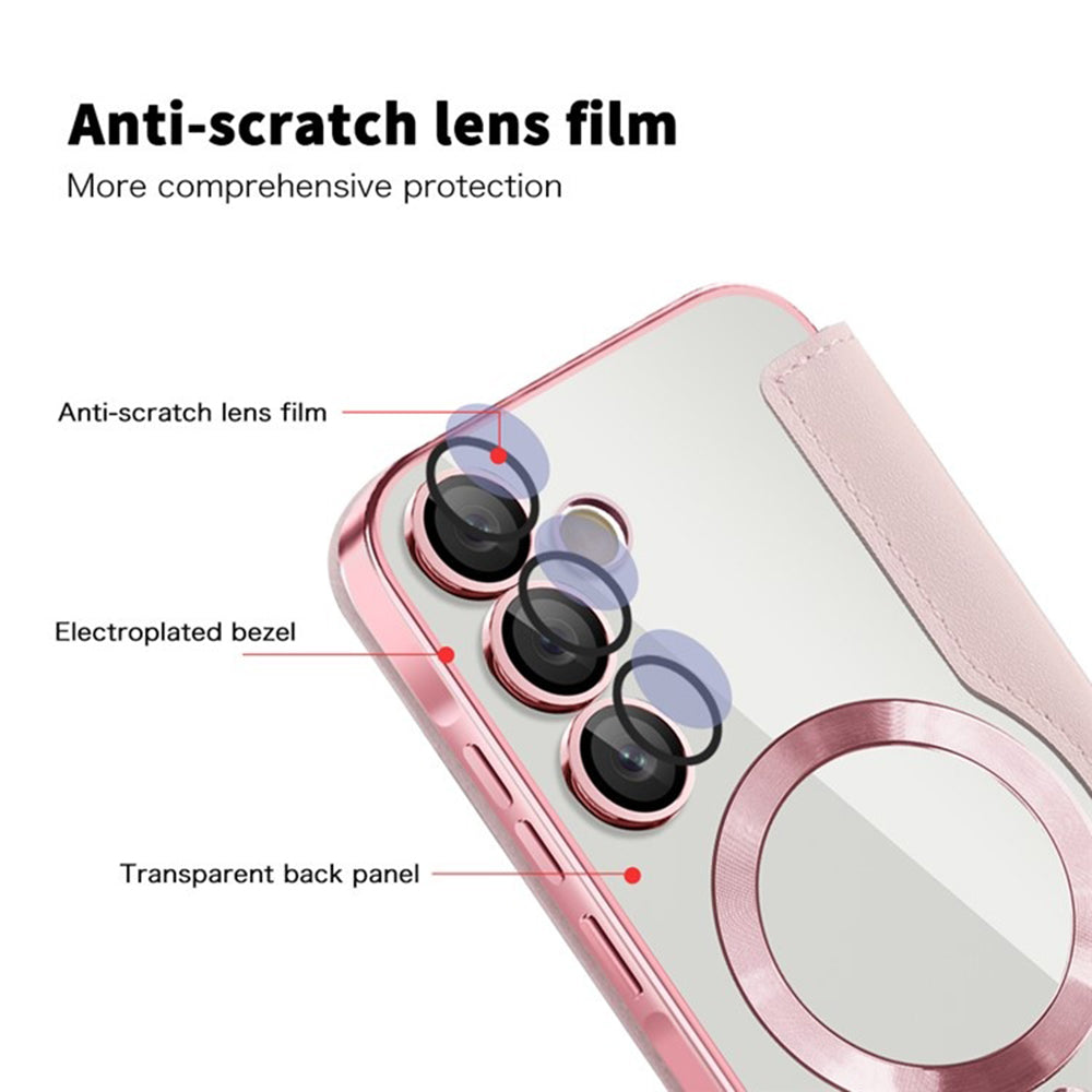 MagSafe futrola za Samsung Galaxy A55 5G A556, Techsuit, SmartMag Book, Roze