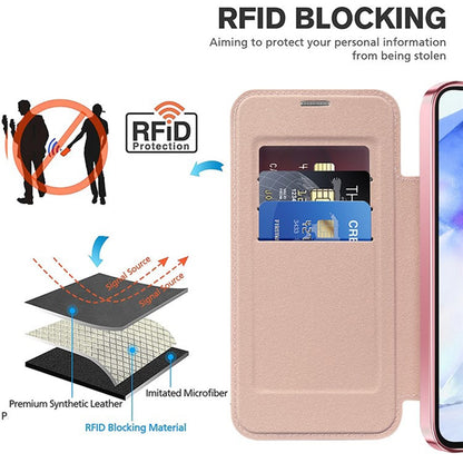 MagSafe futrola za Samsung Galaxy A55 5G A556, Techsuit, SmartMag Book, Roze