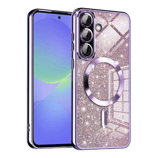 MagSafe futrola za Samsung Galaxy A56 A566 / A36 A366, Techsuit, Luxury Glitter, Svetlo Ljubičasta