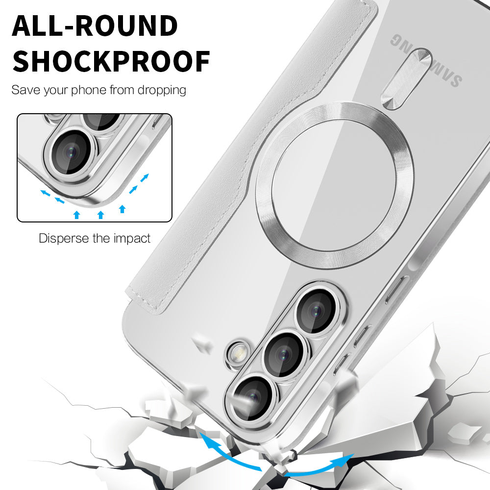 MagSafe futrola za Samsung Galaxy A56 A566, Techsuit, SmartMag Book, Siva