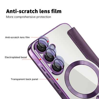 MagSafe futrola za Samsung Galaxy A56 A566, Techsuit, SmartMag Book, Ljubičasta