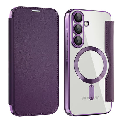 MagSafe futrola za Samsung Galaxy A56 A566, Techsuit, SmartMag Book, Ljubičasta