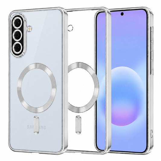 MagSafe futrola za Samsung Galaxy A57 5G, Techsuit, Luxury Crystal, Srebrna