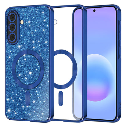 MagSafe futrola za Samsung Galaxy A57 5G, Techsuit, Luxury Glitter, Tamno Plava