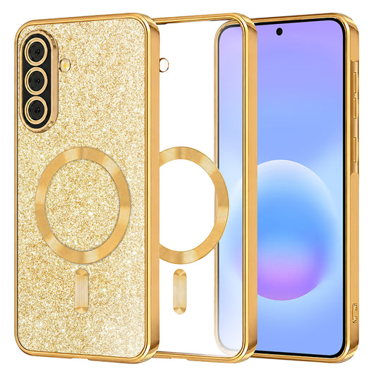 MagSafe futrola za Samsung Galaxy A57 5G, Techsuit, Luxury Glitter, Zlatna