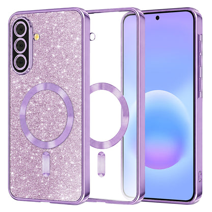 MagSafe futrola za Samsung Galaxy A57 5G, Techsuit, Luxury Glitter, Svetlo Ljubičasta