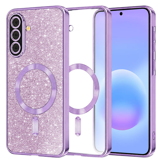 MagSafe futrola za Samsung Galaxy A57 5G, Techsuit, Luxury Glitter, Svetlo Ljubičasta