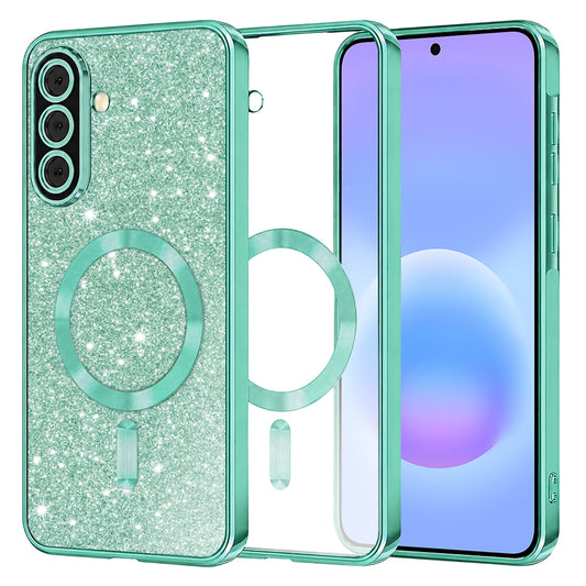 MagSafe futrola za Samsung Galaxy A57 5G, Techsuit, Luxury Glitter, Svetlo Zelena