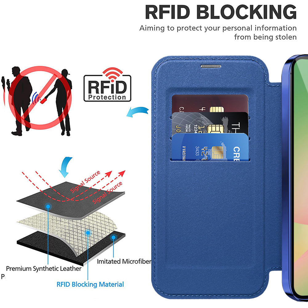 Futrola MagSafe za Samsung Galaxy A57 5G, Techsuit, SmartMag Book, Plava