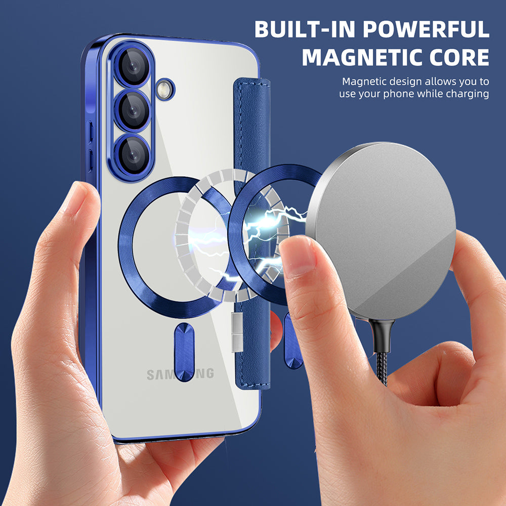 Futrola MagSafe za Samsung Galaxy A57 5G, Techsuit, SmartMag Book, Plava