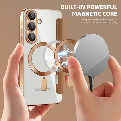 Futrola MagSafe za Samsung Galaxy A57 5G, Techsuit, SmartMag Book, Braon