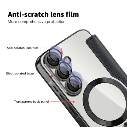 Futrola MagSafe za Samsung Galaxy A57 5G, Techsuit, SmartMag Book, Crna