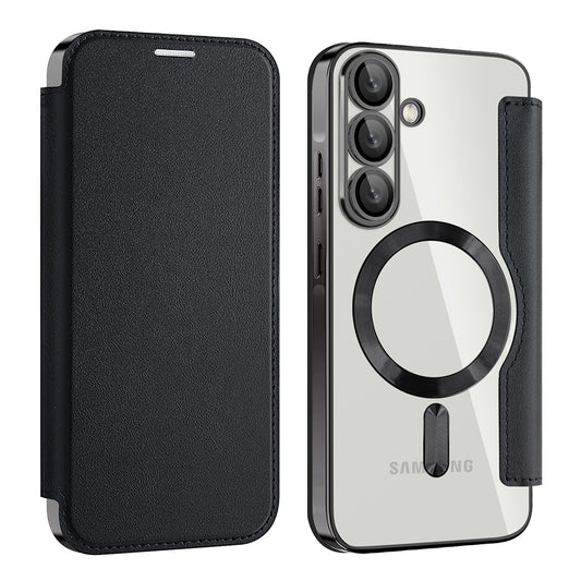 Futrola MagSafe za Samsung Galaxy A57 5G, Techsuit, SmartMag Book, Crna