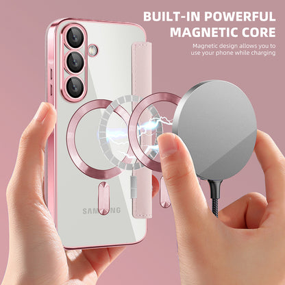 Futrola MagSafe za Samsung Galaxy A57 5G, Techsuit, SmartMag Book, Roze