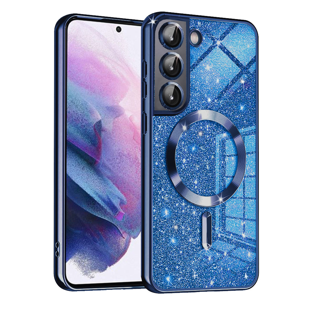MagSafe futrola za Samsung Galaxy S21 5G G991, Techsuit, Luxury Glitter, Tamno Plava