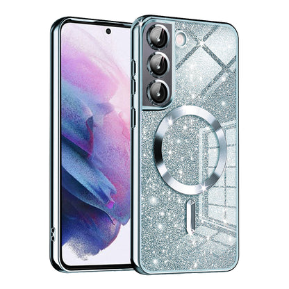 MagSafe futrola za Samsung Galaxy S21 5G G991, Techsuit, Luxury Glitter, Plava