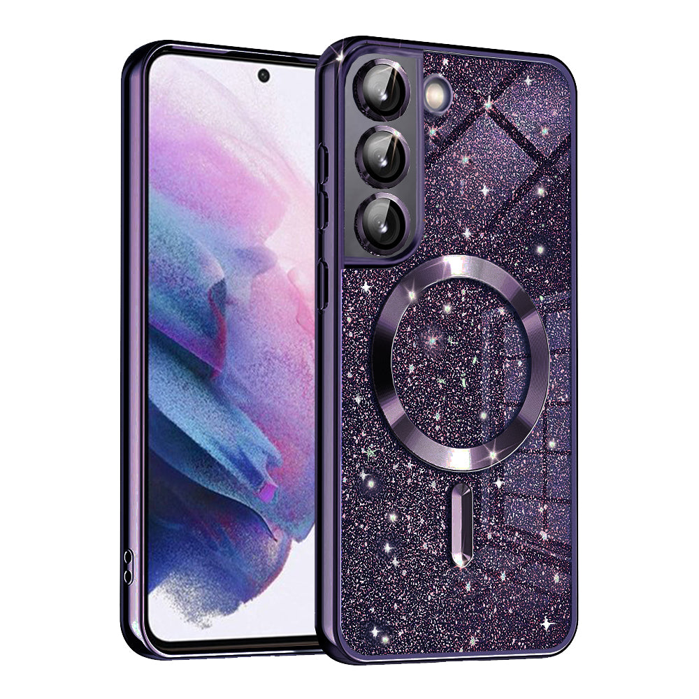 MagSafe futrola za Samsung Galaxy S21 5G G991, Techsuit, Luxury Glitter, Tamno Ljubičasta